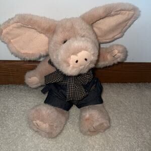 Vintage Boyds Bears Bearwear Plush Pink Pig Hamilton Jean Overalls 1997 11’’